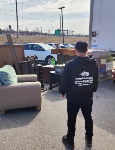 Residential junk removal completed by our local crew in Rhode Island.
